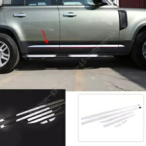 LR ディフェンダー 110 2020-2023 ステンレス鋼クロームボディドアサイドモールディングトリム用 For LR Defender 110 2020-2023 Stainless Steel Chrome Body Door Side Molding Trim 【並行輸入品】
