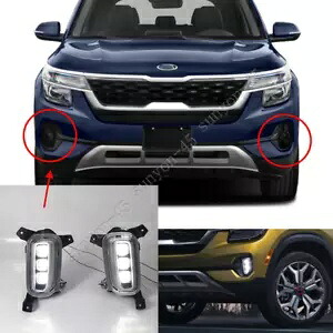 起亜セルトス 2020 2021 LED DRL フロントバンパーフォグランプキット 2 個ランニングライト FOR KIA SELTOS 2020 2021 LED DRL Front Bumper Fog Lamp Kit 2pcs Running Light 【並行輸入品】|カスタムパーツ WORLD倉庫