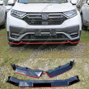 ホンダ CR-V CRV 2020-22 スポーツ赤黒フロントバンパーリップボディキットスポイラー 3PC For Honda CR-V CRV 2020-22 Sport red black Front Bumper Lip Body Kit Spoiler 3PC 【並行輸入品】