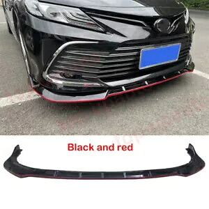 トヨタカムリ 2021 2022 XLE LE 黒赤フロントバンパーリップボディスポイラー 3PC For Toyota Camry 2021 2022 XLE LE Black red Front Bumper Lip Body Spoiler 3PC 【並行輸入品】｜カスタムパーツ WORLD倉庫
