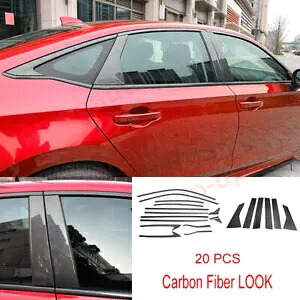 ホンダ シビック 2022-2023 ABS カーボンファイバーウィンドウ + BC ピラートリムストリップカバー 20X For Honda Civic 2022-2023 ABS Carbon fiber Window+BC-Pillar Trim Strip Cover 20X 【並行輸入品】|カスタムパーツ WORLD倉庫