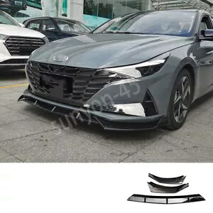 2021 ヒュンダイ エラントラ 光沢のあるブラック フロント バンパー リップ ボディ キット スポイラー トリム 3PC FOR 2021 Hyundai Elantra Glossy Black Front Bumper Lip Body Kit Spoiler Trim 3PC 【並行輸入品】｜カスタムパーツ WORLD倉庫