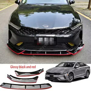 起亜 K5 2021-2023 EX LX 黒 + 赤フロントバンパーリップボディキットスポイラースプリッター FOR KIA K5 2021-2023 EX LX Black+red Front Bumper Lip Body Kit Spoiler Splitter 【並行輸入品】