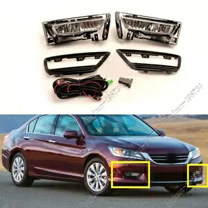 2013-2015 ホンダ アコード Saden ハロゲン フロント フォグ ライト 電球/ベゼル キット付き For 2013-2015 Honda Accord Saden Halogen Front Fog Light w/ Bulbs/ Bezel Kits 【並行輸入品】