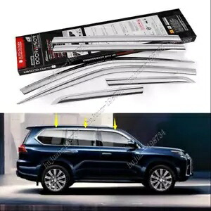 クローム ウィンドウ バイザー ベント シェード サン レイン ガード 10 個 2017-2020 レクサス LX 570用 Chrome Window Visor Vent Shades Sun Rain Guard 10pcs For 2017-2020 Lexus LX 570 【並行輸入品】