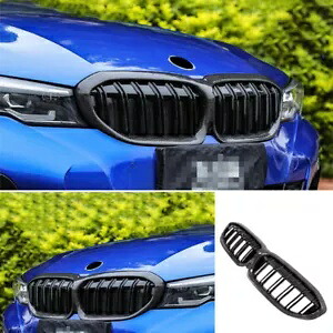 BMW 3 シリーズ G20 19-2022 カーボンファイバーダブルフロントバンパーグリルグリルフレーム For BMW 3-Series G20 19-2022 Carbon Fiber Double Front Bumper Grill Grille Frame 【並行輸入品】