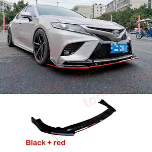トヨタカムリ 2018-20 SE XSE 赤黒フロントバンパーリップスポイラーカバートリム 3P For Toyota Camry 2018-20 SE XSE RED Black Front Bumper Lip Spoiler Cover Trim 3P 【並行輸入品】