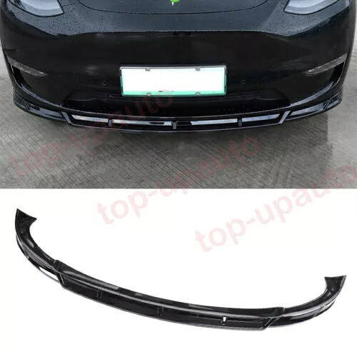テスラモデル Y 2020-2022 ABS グロスブラックフロントバンパーリップスポイラーカバートリム For Tesla Model Y 2020-2022 ABS Gloss Black Front Bumper Lip Spoiler Cover Trim 【並行輸入品】｜カスタムパーツ WORLD倉庫