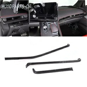 3 個リアルカーボンファイバーコンソールダッシュボードパネルトリムコルベット C8 Z51 2020-23 3PCS Real Carbon Fiber Console Dashboard Panel Trim For Corvette C8 Z51 2020-23 【並行輸入品】
