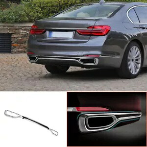 BMW 7 シリーズ 2016-2022 ブライトシルバーリアバンパーストリッププロテクターカバートリム For BMW 7 Series 2016-2022 Bright Silver Rear Bumper Strip Protector Cover Trim 【並行輸入品】｜カスタムパーツ WORLD倉庫