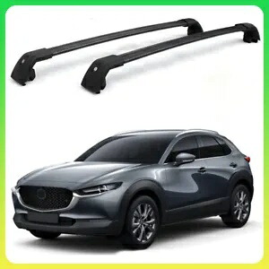 マツダ CX-30 CX30 2020-2024 ブラックアルミ車のルーフ荷物ラッククロスバー For Mazda CX-30 CX30 2020-2024 Black Aluminum Car Roof Luggage Rack Crossbar 【並行輸入品】
