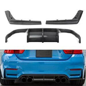 リアバンパーディフューザーリップボディキット BMW F80 M3 F82 F83 M4 2015-2020 カーボン fl Rear Bumper Diffuser Lip Body Kit For BMW F80 M3 F82 F83 M4 2015-2020 Carbon fl 【並行輸入品】