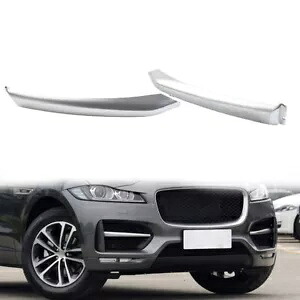 フロントバンパーブレード成形ストリップトリムジャガー F ペース R スポーツ 2016-2020 シルバー Front Bumper Blade Molding Strip Trim For Jaguar F-Pace R Sport 2016-2020 Silver 【並行輸入品】