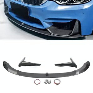 フロントバンパーリップスポイラー BMW F80 M3 F82 F83 M4 2015-2020 カーボンファイバー fl Front Bumper Lip Spoiler For BMW F80 M3 F82 F83 M4 2015-2020 Carbon Fiber fl 【並行輸入品】