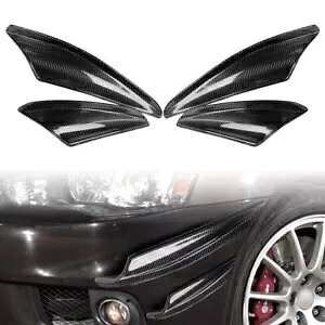 4 個フロントカナードカーボンファイバーフィット 2008-2010 ランサー EVO X 10 フロントバンパー車 4PCS Front Canards Carbon Fiber Fit 2008-2010 Lancer EVO X 10 Front Bumper Car 【並行輸入品】｜カスタムパーツ WORLD倉庫