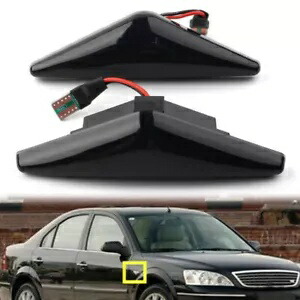 LED ダイナミック フロー マーカー サイド ターン シグナル ライト ランプ フォード フォーカス MK1 ブラック US に適合 LED Dynamic Flow Marker Side Turn Signal Light Lamp Fit Ford Focus MK1 Black US 【並行輸入品】