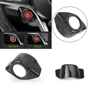 エンジン点火ボタンカバートリムカーボンファイバーフィットアルファロメオジュリア 2017-2018 Engine Ignition Button Cover Trim Carbon Fiber Fit Alfa Romeo Giulia 2017-2018 【並行輸入品】