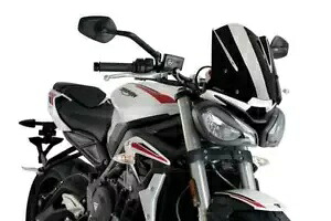 Puig スポーツ スクリーン ブラック (不透明) トライアンフ ストリート トリプル 765 S/R/RS 20-22 Puig Sport Screen Black (Opaque) Triumph Street Triple 765 S / R / RS 20 - 22 【並行輸入品】