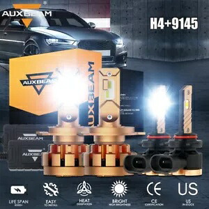 サイオン XB 2004 2005 2006 LED ヘッドライト高ロービーム + フォグランプ 4 電球 For Scion XB 2004 2005 2006 LED Headlights High Low Beam + Fog Lights 4 Bulbs 【並行輸入品】