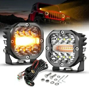 AUXBEAM 3インチ LED ワークライトバーポッド ホワイト&アンバー 6モード フォグランプ オフロード SUV AUXBEAM 3\