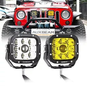 AUXBEAM 5 インチ LED ワークライト アンバー/ホワイト カバー トヨタ タコマ フォード ブロンコ用 AUXBEAM 5\