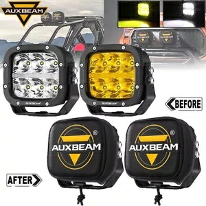 AUXBEAM 5インチ 132W LED ドライビングライト ホワイト&アンバー カバー付き ジープ フォード ダッジ ATV用 AUXBEAM 5\