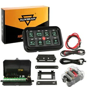 AUXBEAM 8 ギャングスイッチパネル回路制御リレーシステム ATV マリンボートグリーン AUXBEAM 8 Gang Switch Panel Circuit Control Relay System ATV Marine Boat Green 【並行輸入品】