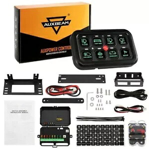 Auxbeam 8 ギャング スイッチ パネル オフロード トラック リレー システム + 4 ピン延長ケーブル Auxbeam 8 Gang Switch Panel Offroad Truck Relay System +4-pin Extension Cable 【並行輸入品】