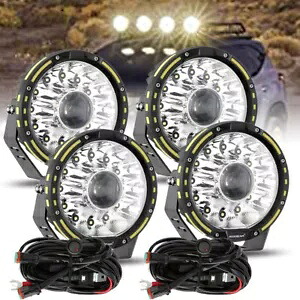 AUXBEAM 4x 7インチ 960W 360-PRO ラウンド LED ワークライトバー オフロードトラック作業用フォグランプ AUXBEAM 4x 7\