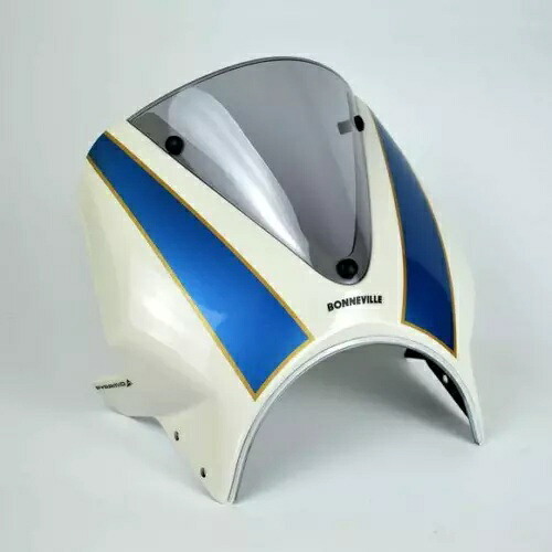 ピラミッド フライ スクリーン フロントガラス ホワイト & ブルー トライアンフ ボンネビル T120 T100 16 - 24 Pyramid Fly Screen Windshield White & Blue Triumph Bonneville T120 T100 16 - 24 【並行輸入品】