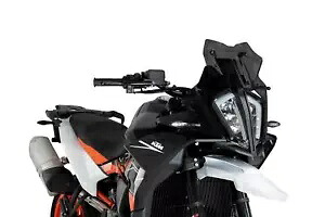 Puig スポーツ スクリーン フロントガラス デフレクター マット ブラック オペーク KTM 890 SMT 23 - 25 Puig Sport Screen Windshield Deflector Matte Black Opaque KTM 890 SMT 23 - 25 【並行輸入品】