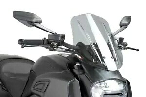 Puig ツーリング スクリーン フロントガラス ディフレクター ライト スモーク ドゥカティ ディアベル 2014 - 2018 Puig Touring Screen Windshield Deflector Light Smoke Ducati Diavel 2014 - 2018 【並行輸入品】｜カスタムパーツ WORLD倉庫