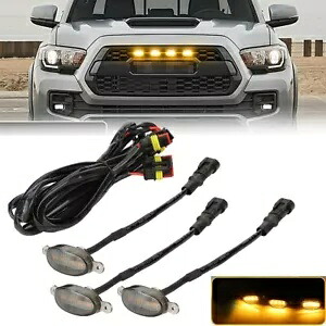 3 個スモークレンズアンバー LED フロントグリルランニングライトフォード F150 ピックアップ SUV 3pcs Smoked Lens Amber LED Front Grille Running Lights For Ford F150 Pickup SUV 【並行輸入品】