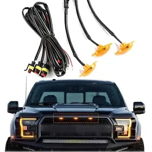3 個フォードブロンコオフロードピックアップ SUV トラックアンバーレンズ LED フロントグリルライト 3pcs For Ford Bronco Offroad Pickup SUV Truck Amber Lens LED Front Grille Lights 【並行輸入品】