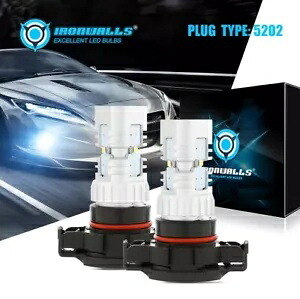 IronWalls 6500K 100 ワットホワイト 5202 LED 電球フォグランプシボレーカマロ 2010-2013 IRONWALLS 6500K 100W White 5202 LED Bulbs Fog Lights For Chevy Camaro 2010-2013 【並行輸入品】