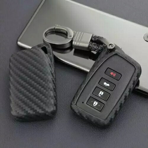 レクサス 2013-19 カーボンファイバー車のキー Fob ケースチェーンリングキーホルダーアクセサリー For Lexus 2013-19 Carbon Fiber Car Key Fob Case Chain Ring Keychain Accessories 【並行輸入品】