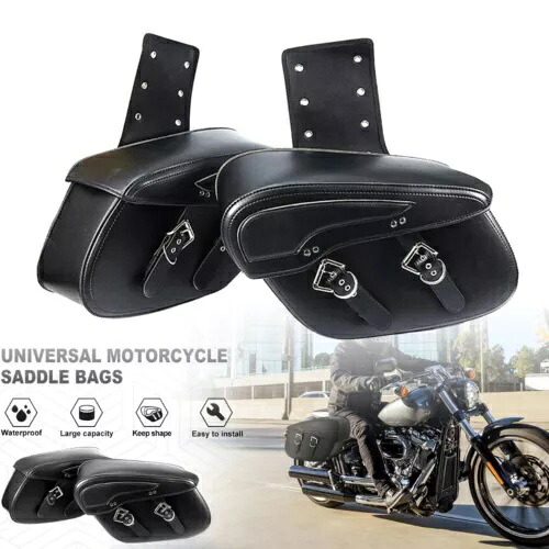 オートバイサイドサドルバッグブラックハーレーソフテイルデュースアニバーサリーEFI FXSTD Motorcycle Side Saddle Bags Black For Harley Softail Deuce Anniversary EFI FXSTD 【並行輸入品】