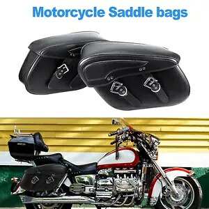 ハーレーファットボーイヘリテージソフテイル用ブラックオートバイサイドサドルバッグ荷物 Black Motorcycle Side Saddle Bags Luggage For Harley Fatboy Heritage Softail 【並行輸入品】