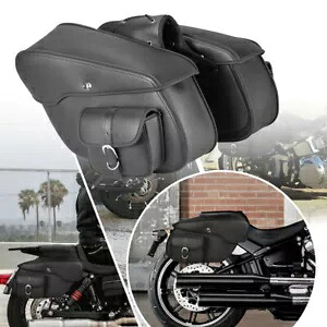 オートバイサイドサドルバッグ荷物 PU ハーレーソフテイルデラックスデュースクラシック Motorcycle Side Saddle Bags Luggage PU For Harley Softail Deluxe Deuce Classic 【並行輸入品】