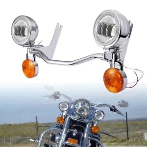 クローム 4.5 インチ LED パッシングスポットターンシグナルライトブラケットバーキット ハーレーホンダ用 Chrome 4.5" LED Passing Spot Turn Signal Light Bracket Bar Kit For Harley Honda 【並行輸入品】｜カスタムパーツ WORLD倉庫
