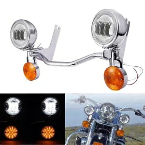 クロームオートバイ運転パッシングターンシグナルスポットフォグランプバーキットハーレー用 Chrome Motorcycle Driving Passing Turn Signal Spot Fog Lights Bar Kit For Harley 【並行輸入品】|カスタムパーツ WORLD倉庫