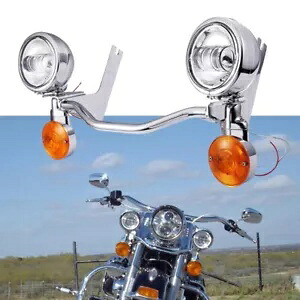 4.5インチ LED パッシングターンシグナルライト ブラケットバーキット ハーレーロードキングクラシック用 4.5" LED Passing Turn Signal Lights Bracket Bar Kit For Harley Road King Classic 【並行輸入品】|カスタムパーツ WORLD倉庫