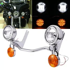 4.5インチ LED パッシングターンシグナルライトブラケット ハーレーエレクトラグライド ポリス EFI用 4.5" LED Passing Turn Signal Lights Bracket For Harley Electra Glide Police EFI 【並行輸入品】|カスタムパーツ WORLD倉庫