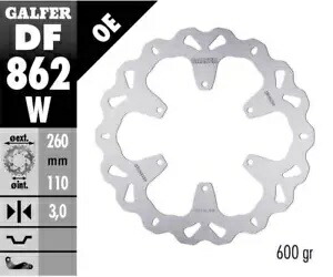 Galfer フロント ブレーキ ディスク WAVE FIXED 260x3mm BENELLI 510 ENDURO 2008 Galfer Front Brake Disc WAVE FIXED 260x3mm BENELLI 510 ENDURO 2008 【並行輸入品】
