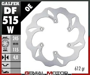 Galfer リアブレーキディスク ウェーブ固定 245x4mm ヤマハ YZ 250 F 2018-2020 Galfer Rear Brake Disc WAVE FIXED 245x4mm YAMAHA YZ 250 F 2018-2020 【並行輸入品】