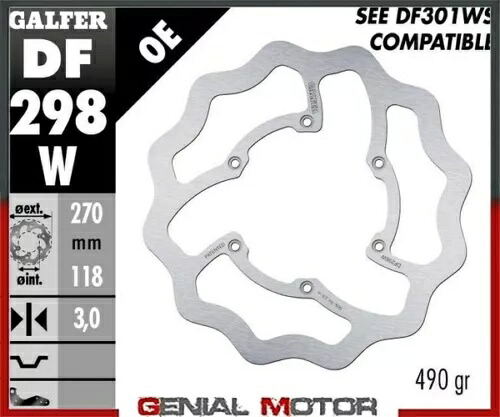 Galfer フロント ブレーキ ディスク ウェーブ固定 270x3mm ヤマハ WR 250 F 4T 2017 Galfer Front Brake Disc WAVE FIXED 270x3mm YAMAHA WR 250 F 4T 2017 【並行輸入品】