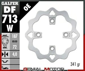 Galfer リア ブレーキ ディスク WAVE FIXED 187x4mm ホンダ TRX 250 R 1990 Galfer Rear Brake Disc WAVE FIXED 187x4mm HONDA TRX 250 R 1990 【並行輸入品】