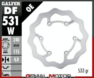 Galfer リア ブレーキ ディスク WAVE FIXED 240x4mm ヤマハ YZ 450 F 2020 Galfer Rear Brake Disc WAVE FIXED 240x4mm YAMAHA YZ 450 F 2020 【並行輸入品】