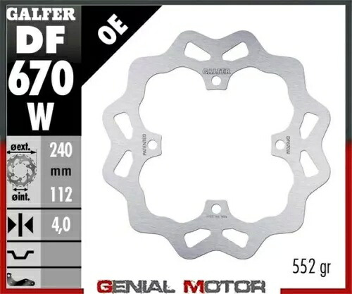 Galfer リア ブレーキ ディスク WAVE FIXED 240x4mm HUSQVARNA 450 TC 2005 Galfer Rear Brake Disc WAVE FIXED 240x4mm HUSQVARNA 450 TC 2005 【並行輸入品】
