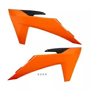 KTM SX/SX-F 用 UFO プラスチック ラジエーター カバー - オレンジ KT05011#127 UFO Plastics Radiator Covers for KTM SX/SX-F - Orange KT05011#127 【並行輸入品】
